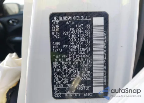 2015 Nissan Juke S z USA, uszkodzony, nr VIN JN8AF5MV4FT563084